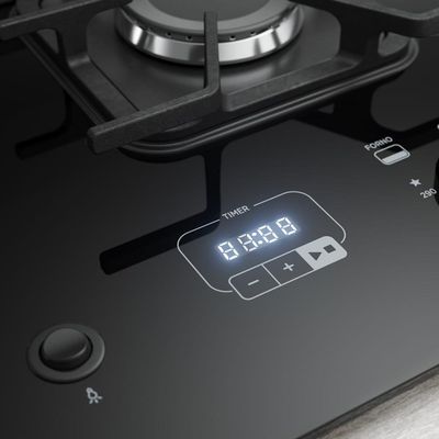 Fogão Mueller 5 Bocas Decorato Vetro Inox Com Timer Bivolt Bivolt
