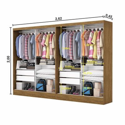 Closet Casal Duplo Belém 4 Portas  4Gavetas Carioca Móveis
