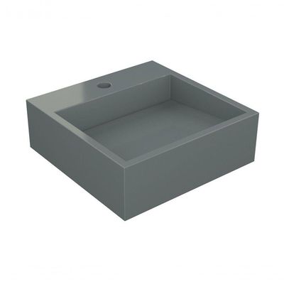 Cuba De Apoio Banheiro Jade Pedra 40x40cm Chumbo Fosco