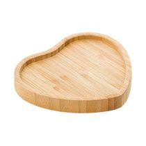 Kit 2 Petisqueiras Coração Bambu Plasvale Marrom
