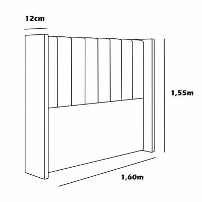 Cabeceira Estofada Queen 160 Cm Turquesa Corino Preto