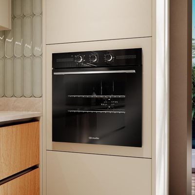 Forno Elétrico Digital De Embutir Mueller Preto 70 Litros Com Função Fryer MFE70K 220V