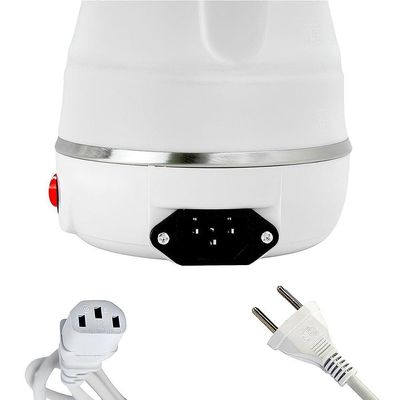 Chaleira Dobrável Elétrica 100v 600ml Branca Portátil Silicone Resistente Ao Calor