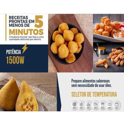 Fritadeira Eletrica Britania 4,1 Litros Sem Oleo Air Fryer Bfr10p 220V Preto