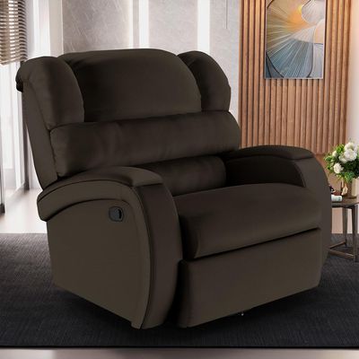 Poltrona do Papai Sala de Cinema Reclinável Kylie Glider Manual Giratória PU Marrom G23