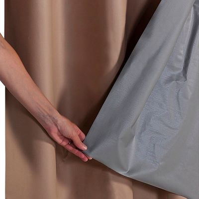 Cortina Blackout Pvc Com Tecido Voil Xadrez 2,80 M X 1,60 M - Avelã