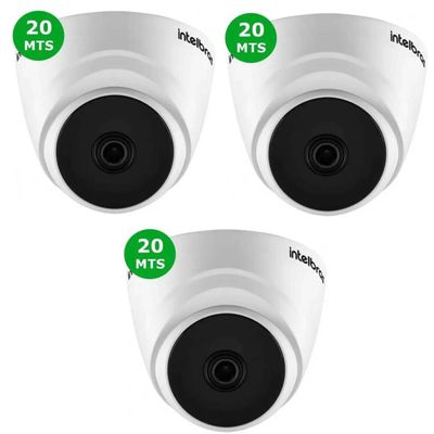 kit 3 Câmera de segurança Intelbras VHL 1120 D 3,6mm 20m com resolução de 1MP visão noturna
