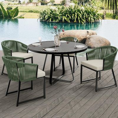 Kit 02 Cadeiras Decorativas Para Área Gourmet Cozinha Corda Náutica Bethari D04 Verde - Lyam Decor