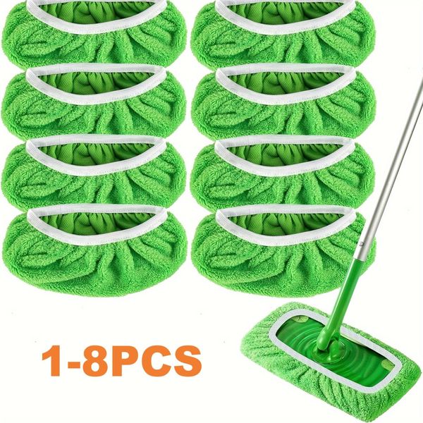 Pano de Mop Substituto de Coral Fleece/Microfibra/Chenille L-2PCS / verde