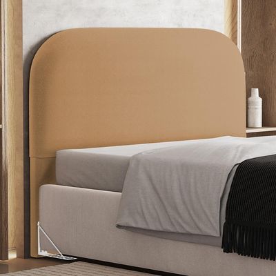 Cabeceira Cama Box King 195cm Orgânica Lanna W01 Bouclê Mostarda - Lyam Decor