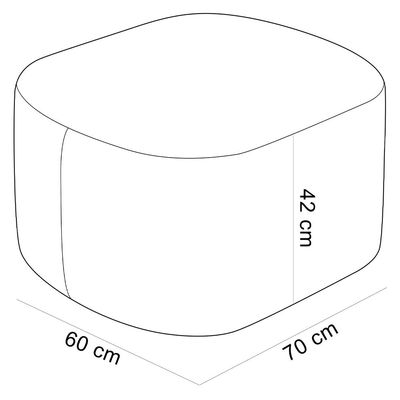 Puff Decorativo Orgânico para Living Quarto 70cm Doha W01 Couríssimo Preto - Lyam Decor