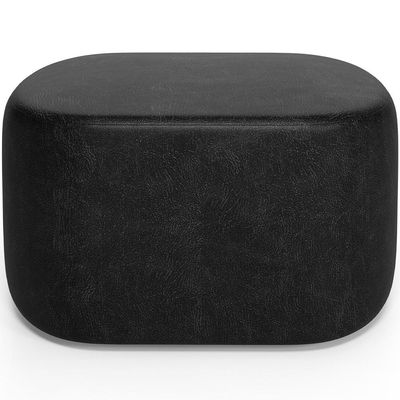 Puff Decorativo Orgânico para Living Quarto 70cm Doha W01 Couríssimo Preto - Lyam Decor