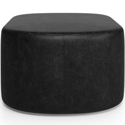 Puff Decorativo Orgânico para Living Quarto 70cm Doha W01 Couríssimo Preto - Lyam Decor