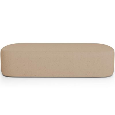 Cabeceira Cama Box Queen 160cm Lanna com Puff Recamier Doha W01  Linho Bege Escuro - Lyam Decor