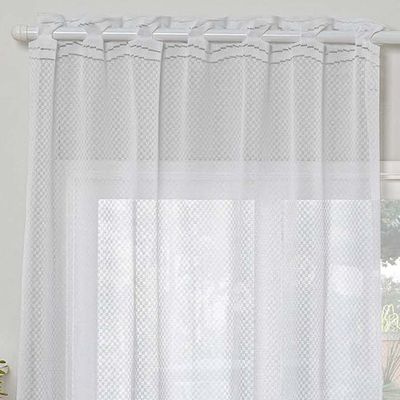 Cortina Para Cozinha Renda Uva 2,00m x 2,50m Varão 2M - Branco