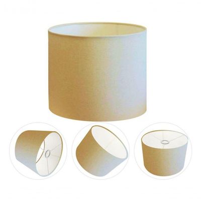 Cúpula Abajur E Luminária Cilíndrica Vivare Cp-7016 ø35x30cm - Bocal Nacional Algodão-crú