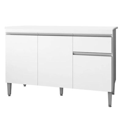 Balcão Gabinete 3 Portas Cozinha 120cm Tatiane Sem Tampo Ajl