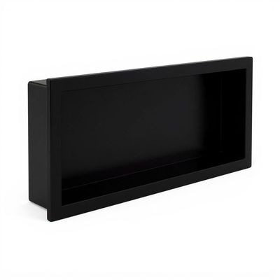 Nicho Para Banheiro Pedra 37x97cm Preto Fosco