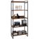 Kit Mesa Cavalete 150 cm com Estante 5 Prateleiras Estilo Industrial Form C01 Nogal - Lyam Decor