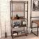 Kit Mesa Cavalete 150 cm com Estante 5 Prateleiras Estilo Industrial Form C01 Nogal - Lyam Decor