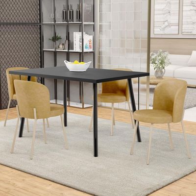Kit 3 Cadeiras Sala de Jantar Estofada Gavi Arena L02 Couríssimo Fendi - Lyam Decor