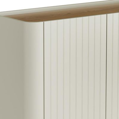 Aparador Buffet Sala de Jantar 2 Portas Brise Pés Industrial Dourado Naim I03 Luna Louro - Lyam