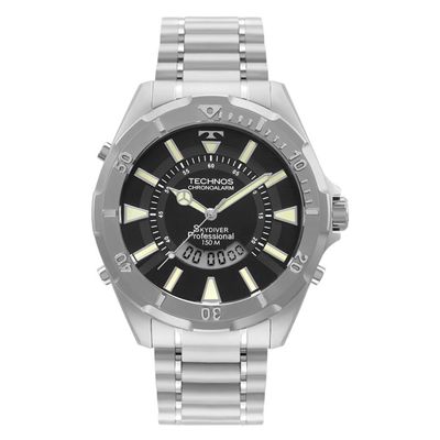 Relógio Technos Masculino Ref: Wt205fy/1p Skydiver Anadigi Prateado