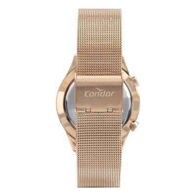 Relógio Condor Feminino Ref: Comd26aad/4j Led Espelhado Mesh Rosé