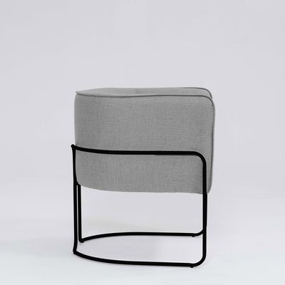 Poltrona Decorativa Belinda D07 Base Aço Linho Mescla Elefante - D'Rossi