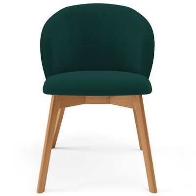 Kit 02 Cadeiras de Jantar e Estar Living Estofada Mia L02 Bouclê Verde - Lyam Decor