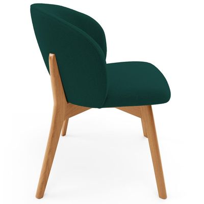 Kit 02 Cadeiras de Jantar e Estar Living Estofada Mia L02 Bouclê Verde - Lyam Decor