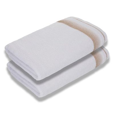 2 Toalhas de Banho Luxury Soft Beka 360 g/m² Luxo Branco
