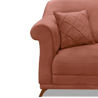 Poltrona Decorativa com 1 Almofada Armstrong Veludo Cobre - Gran Belo