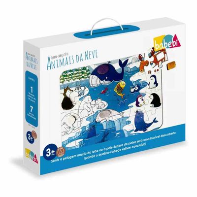 Quebra Cabeça Tátil - Animais da Neve - 6095 - Babebi