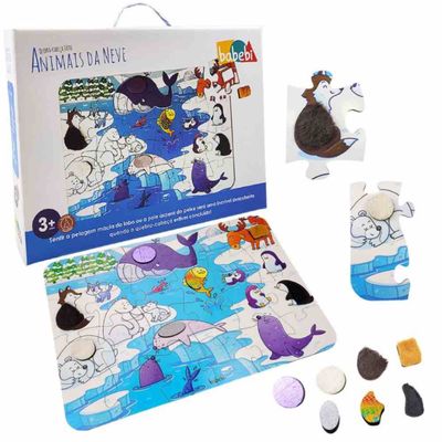 Quebra Cabeça Tátil - Animais da Neve - 6095 - Babebi