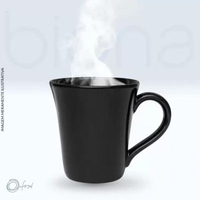 Caneca Tulipa 330 Ml Preto ou Branco - Oxford Porcelanas
