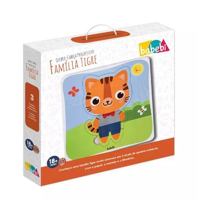 Quebra Cabeça Progressivo - Família Tigre - 6002 - Babebi