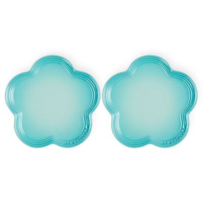 CONJUNTO 2 PRATOS FLOR LE CREUSET 23CM EM CERÂMICA AZUL COOL MINT 91029200496070