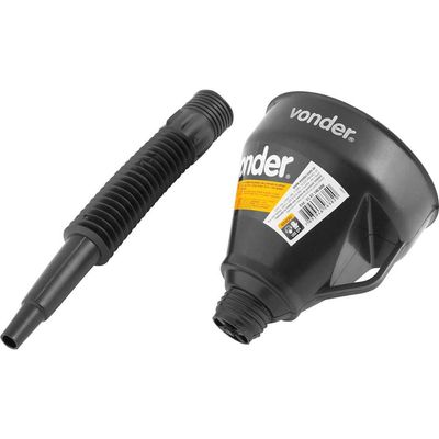 Funil Plástico Preto Flexível 140Mm Vonder