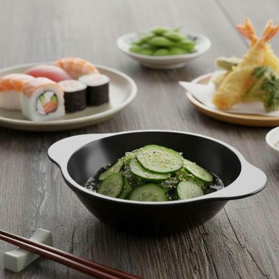 Kit 20 Cumbucas Pretas 100ml Plásticas Coza Uno Tigela Bowl Shimeji Sunomono