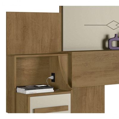 Cabeceira De Casal Extensível Síria Cinamomo Com Off White - Rv Móveis