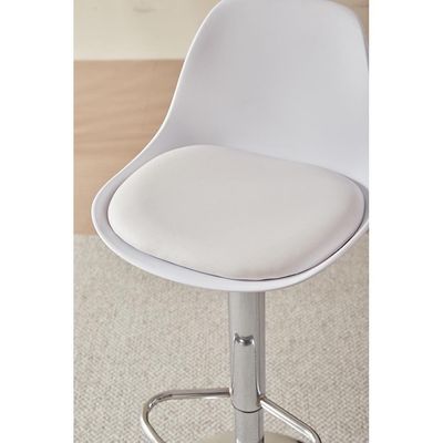 Banqueta Eiffel Design Eames Assento PP Base Madeira Conthey Branco