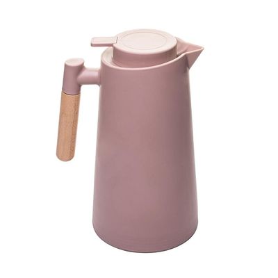 Garrafa Térmica Lyor Escandinávia 1L Nude Cabo de Madeira Design Rosa