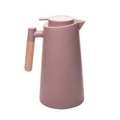 Garrafa Térmica Lyor Escandinávia 1L Nude Cabo de Madeira Design Rosa