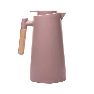 Garrafa Térmica Lyor Escandinávia 1L Nude Cabo de Madeira Design Rosa