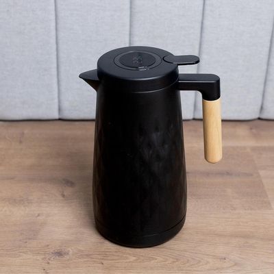 Garrafa Térmica Lyor New Diamond 1L Preta com Termômetro Preto