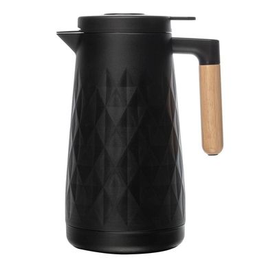 Garrafa Térmica Lyor New Diamond 1L Preta com Termômetro Preto