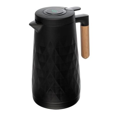 Garrafa Térmica Lyor New Diamond 1L Preta com Termômetro Preto