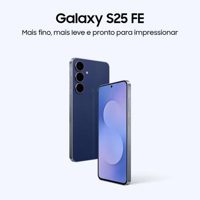 Smartphone Galaxy S25 FE 5G Tela 6,7 Polegadas AMOLED 128GB 8GB RAM Câmera 50MP Azul Samsung Azul / Bivolt