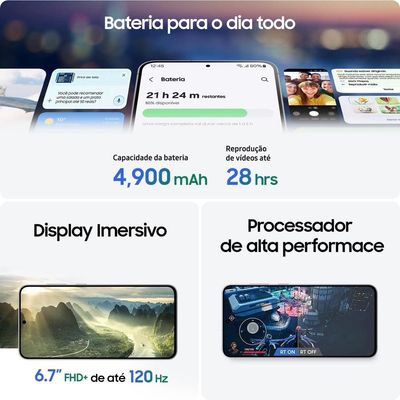 Smartphone Galaxy S25 FE 5G Tela 6,7 polegadas AMOLED 128GB 8GB RAM Câmera 50MP Azul-Marinho Samsung Azul